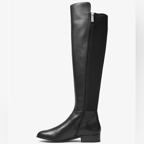Michael Kors Black Nappa Leather Bromley Riding Tall Boot Us 7.5 - Picture 5 of 16